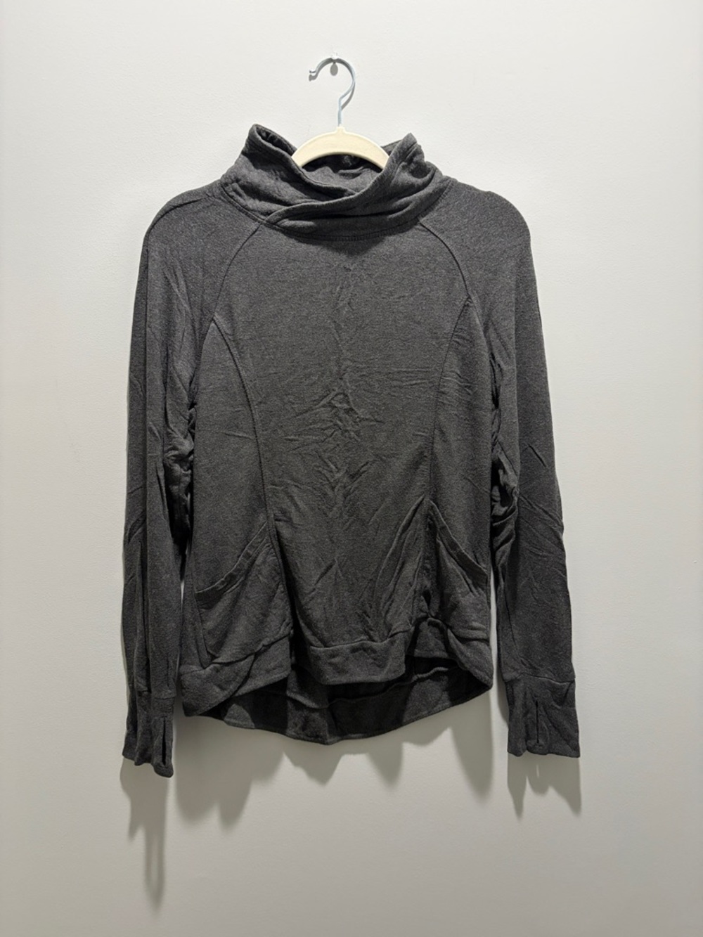 Yogalicious Dark Gray Cozy Funnel Neck Pullover
